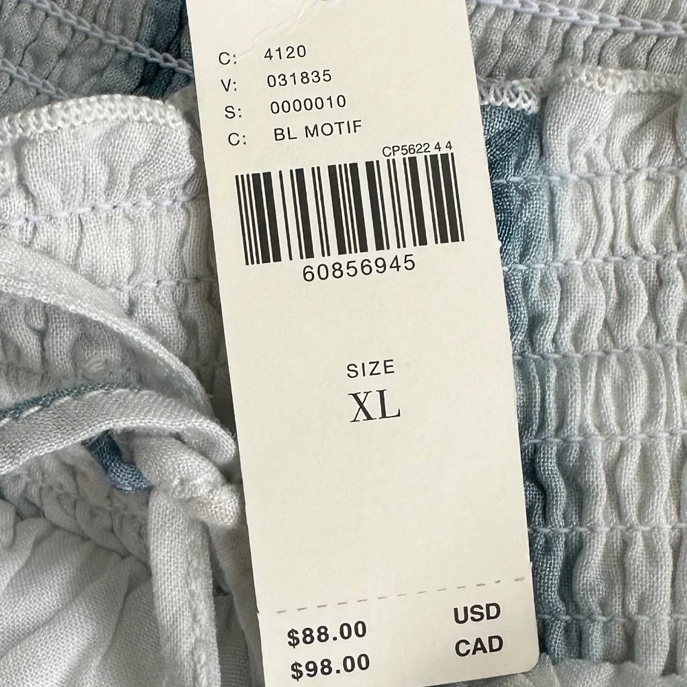 Pilcro/Anthropologie Tie-Dye Linen Blend Mini Skirt Blue Motif XL Boho Beach NWT - Picture 10 of 16